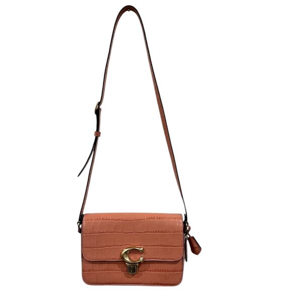 Coach Studio Shoulder Bag Crocodile-embossed Leather in Light Coral - Picture 2 of 14